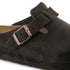 BIRKENSTOCK Boston Mocha Suede Sfb Unisex Slides